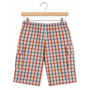 Orient‎ Expressed Boys Shorts Size 5 Red White Blue Plaid Pull On Pockets